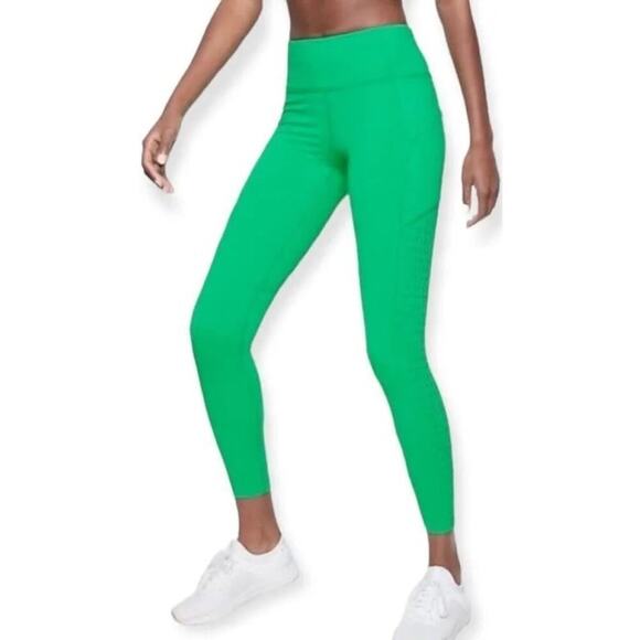 Athleta Active Contender Laser Cut 7/8 Leggings Jade Green Women Small 445901-03 - Picture 1 of 11